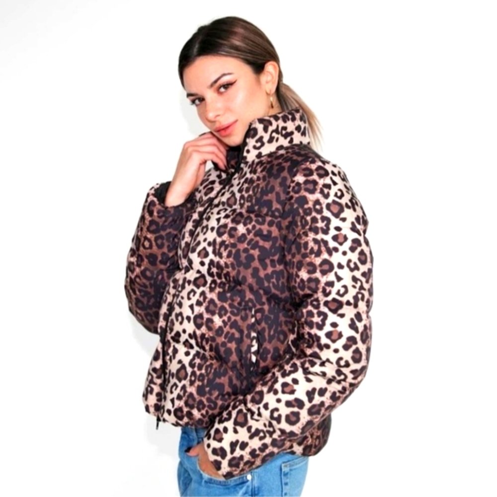 NWOT Shady Lady Leopard Puffer Jacket